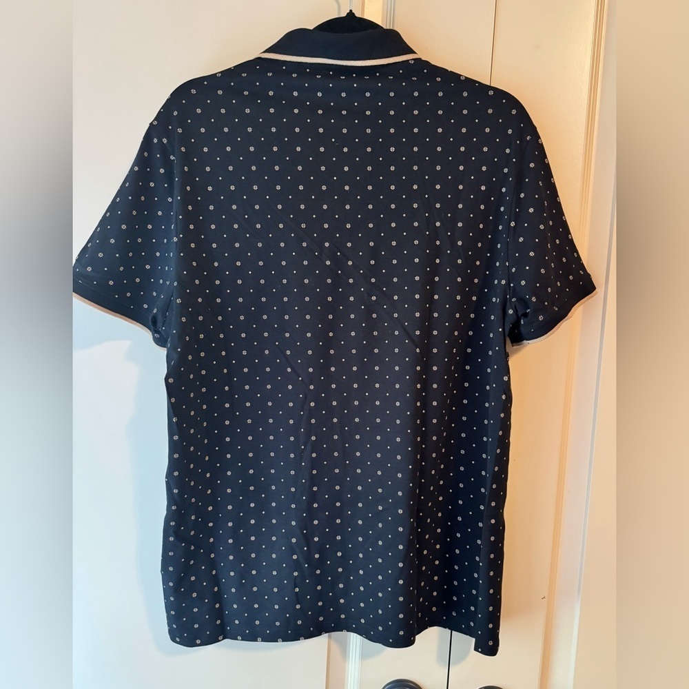 Guess Black Tan Ria Geometric Polo | GUESS Shirt - Picture 5 of 11